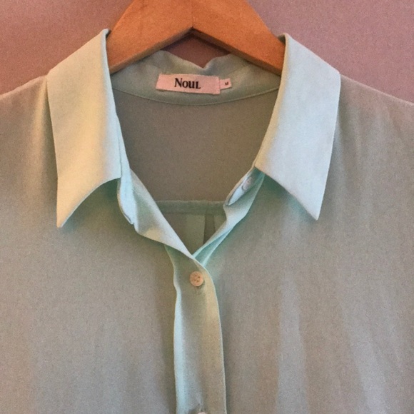 Noul teal button up blouse - Picture 3 of 8